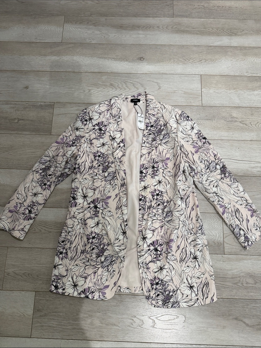 Express Floral Open-Front Duster - Pale Pink & Lilac! Brand new with the tag!